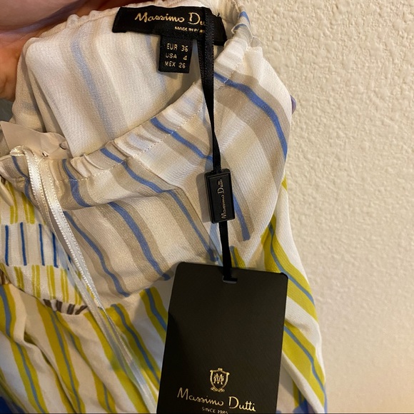 Massimo Dutti | Blue Green Patterned Maxi Dress NWT Size 4 - Picture 6 of 6